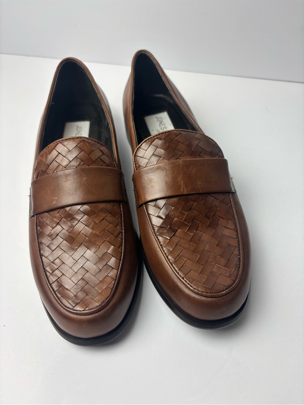 Jones New York Brown Woven Leather Loafers